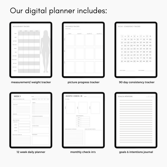 90 Day Progress Tracker & Daily Digital Planner